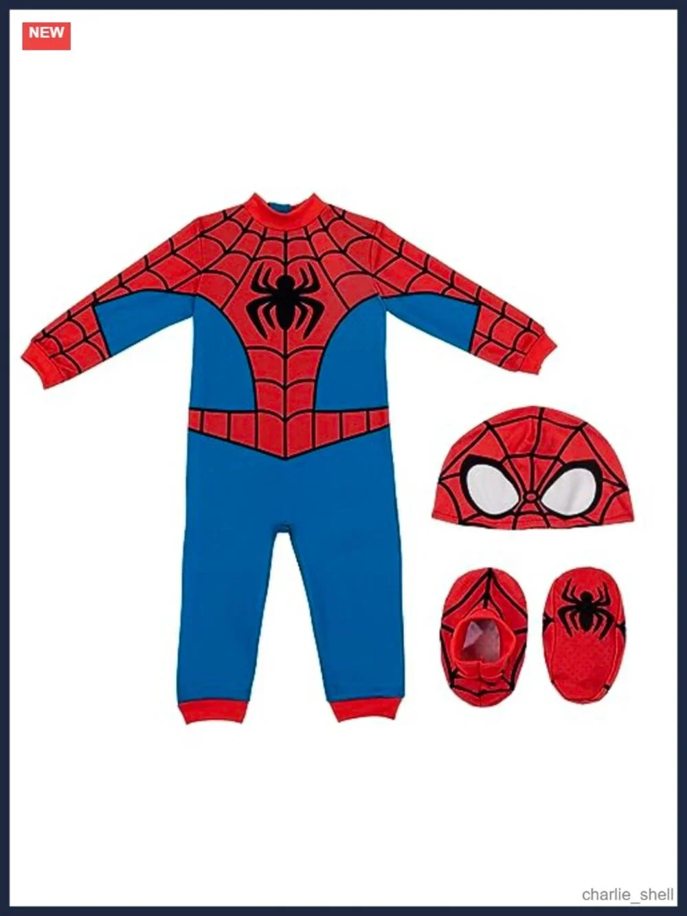Marvel Spider-Man Infant Deluxe Costume Minky Fabric Non-Slip Booties